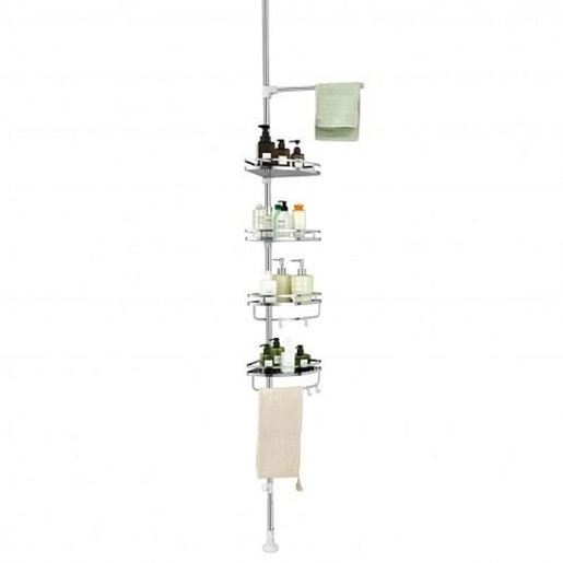 Picture of 4-Tier Tension Shower Corner Caddy with 304 Stainless Steel - Color: Silver