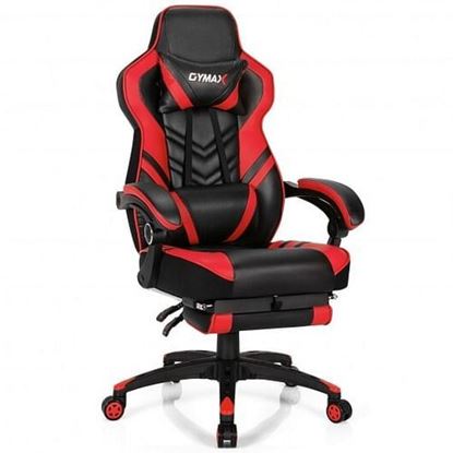 Picture of Adjustable Gaming Chair with Footrest for Home Office-Red - Color: Red