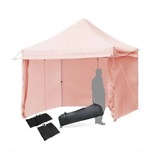 Picture of 10x10ft Pop up Gazebo with 4 Height and Adjust Folding  Awning -Pink - Color: Pink