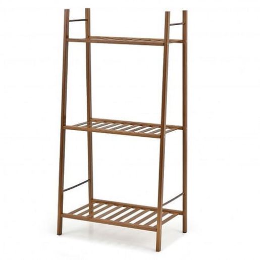 Picture of 3 Tiers Vertical Bamboo Plant Stand-Brown - Color: Brown