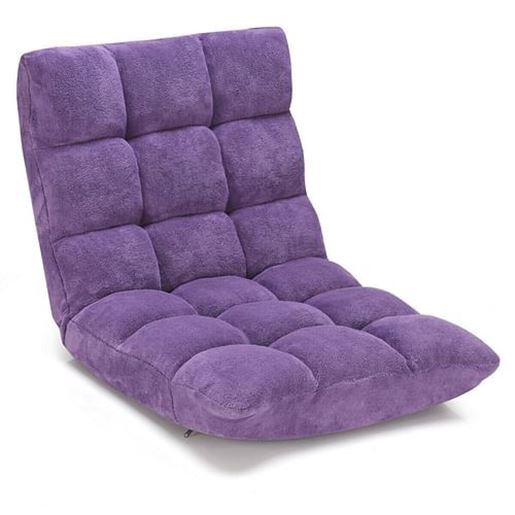 Picture of Adjustable 14-position Cushioned Floor Chair-Purple - Color: Purple