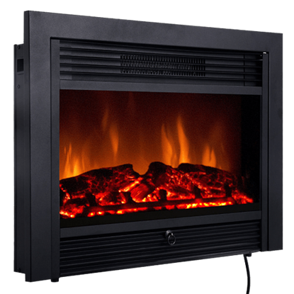 Picture of 28.5 inch Electric Recessed Mounted Standing Fireplace Heater - Color: Black