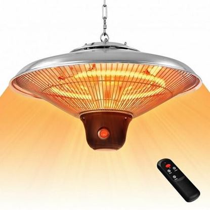 Picture of 1500W Electric Hanging Ceiling Mounted Infrared Heater with Remote Control-White - Color: White