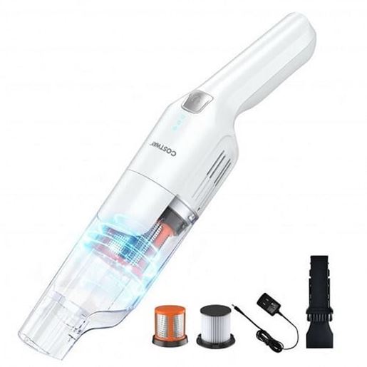 Изображение Lightweight Handheld Vacuum Cleaner Cordless Battery Powered Vacuum-White - Color: White