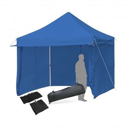 Picture of 10x10ft Pop up Gazebo with 4 Height and Adjust Folding  Awning -300' Blue - Color: 300' Blue