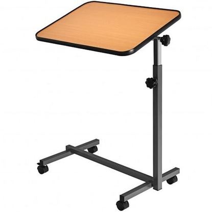 Picture of Overbed Rolling Food Tray Table - Color: Natural