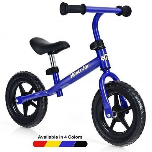 Picture of Kids No Pedal Balance Bike with Adjustable Handlebar and Seat-Blue - Color: Blue