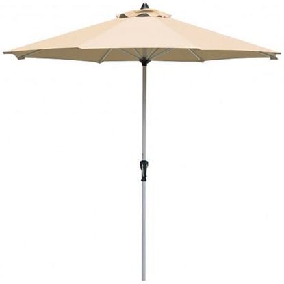 Image de 9 Feet Patio Outdoor Market Umbrella with Aluminum Pole without Weight Base-Beige - Color: Beige