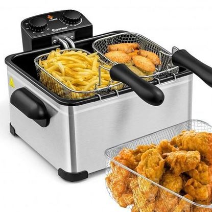 Picture of Electric Deep Fryer 5.3QT/21-Cup Stainless Steel 1700W with Triple Basket