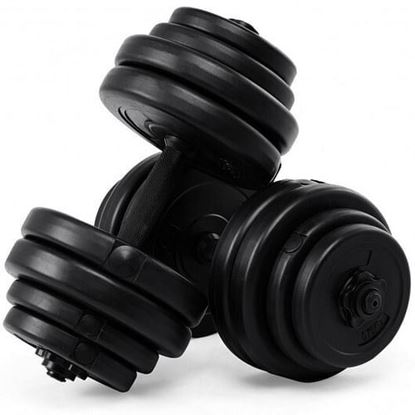 Picture of 64 lbs Adjustable Weight Dumbbell Set - Color: Black