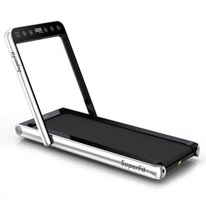 Picture of 4.75HP 2 In 1 Folding Treadmill with Remote APP Control-Silver - Color: Silver