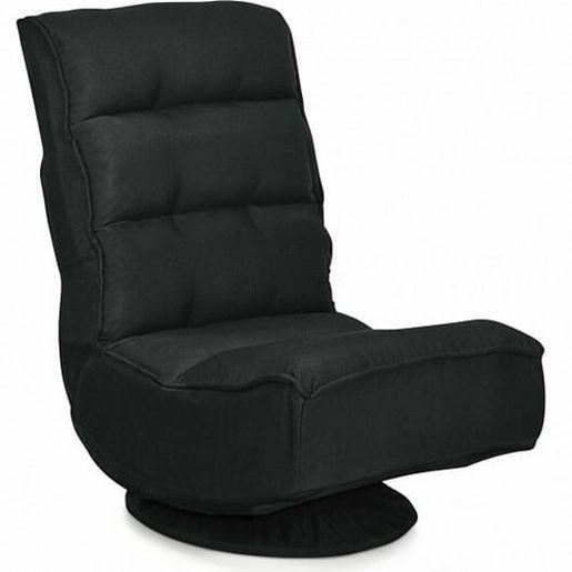 Picture of 5-Position Folding Floor Gaming Chair-Black - Color: Black