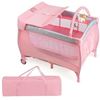 Picture of Foldable Safety  Baby Playard for Toddler Infant with Changing Station-Pink - Color: Pink