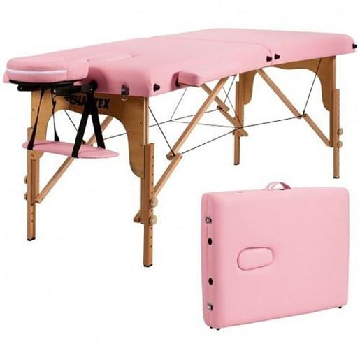 Picture of Portable Adjustable Facial Spa Bed  with Carry Case-Pink - Color: Pink