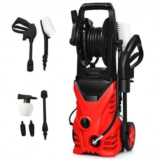 Picture of 1800W 2030PSI Electric Pressure Washer Cleaner with Hose Reel-Red - Color: Red