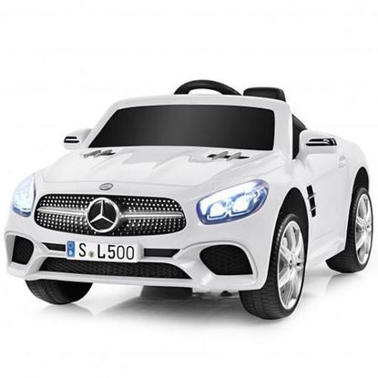 Picture of 12V Mercedes-Benz SL500 Licensed Kids Ride On Car with Remote Control-White - Color: White