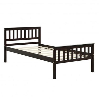 Picture of Twin Size Wood Platform Bed with Headboard - Size: Twin Size