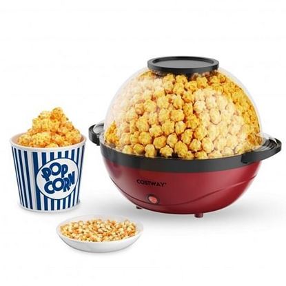 Foto de 6QT Stirring Popcorn Popper Maker with Nonstick Plate-Red - Color: Red