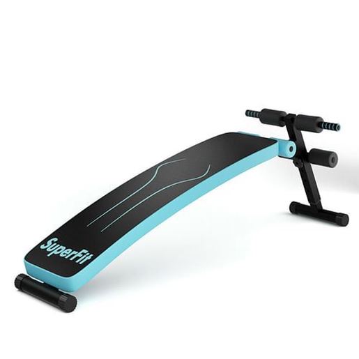 Picture of Folding Weight Bench Adjustable Sit-up Board Workout Slant Bench-Blue - Color: Blue