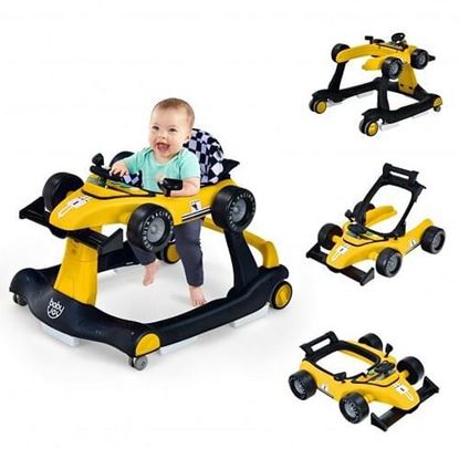 Picture of 4-in-1 Foldable Activity Push Walker with Adjustable Height-Yellow - Color: Yellow