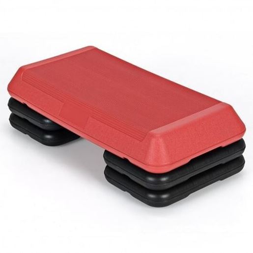 Picture of 29 Inch Adjustable Workout Fitness Aerobic Stepper Exercise Platform-Red - Color: Red