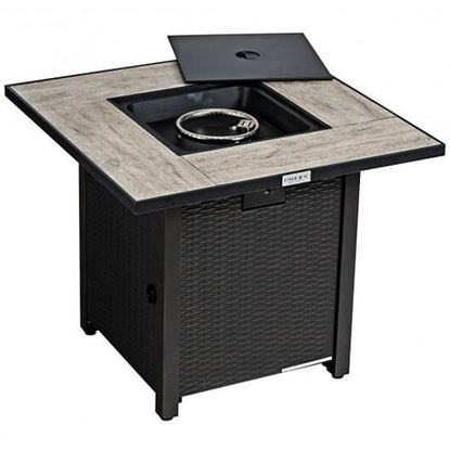 Picture of 30 Inch Square Propane Gas Fire Pit Table Ceramic Tabletop