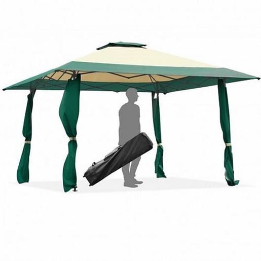 Picture of 13 Feet x 13 Feet Pop Up Canopy Tent Instant Outdoor Folding Canopy Shelter-Green - Color: Green