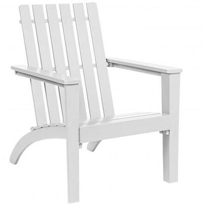 Picture of Outdoor Durable Patio Acacia Wood Adirondack Lounge Armchair-White - Color: White