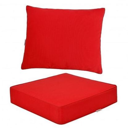 Picture of Deep Seat Chair Cushion Pads Set with Rope Belts for Indoor and Outdoor-Red - Color: Red