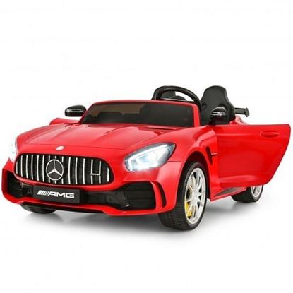 Picture of 12V Kids Ride On Car Mercedes Benz AMG GTR with Remote and LED Lights-Red - Color: Red