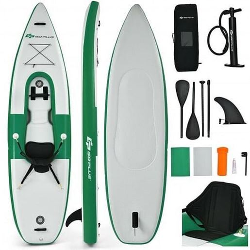 Picture of Inflatable Kayak Includes Aluminum Paddle with Hand Pump for 1 Person-Green - Color: Green