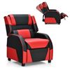 Picture of Kids Youth PU Leather Gaming Sofa Recliner with Headrest and Footrest-Red - Color: Red