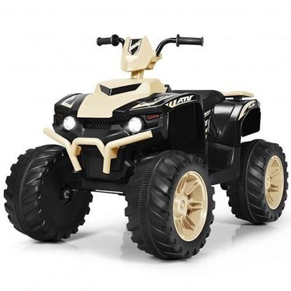 Picture of 12V Kids Electric 4-Wheeler ATV Quad Ride On Car with LED Light-Yellow - Color: Yellow