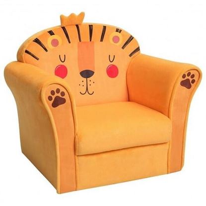 Picture of Kids Armrest Lion Upholstered Sofa