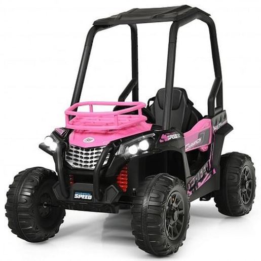 Picture of 12V Kids RC Electric Ride On Off-Road UTV Truck with MP3 and Light-Pink - Color: Pink