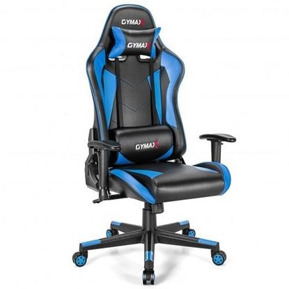 Picture of Gaming Chair Adjustable Swivel Racing Style Computer Office Chair-Blue - Color: Blue