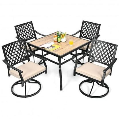 Picture of 5-Piece Outdoor Patio Dining Set with Soft Cushions