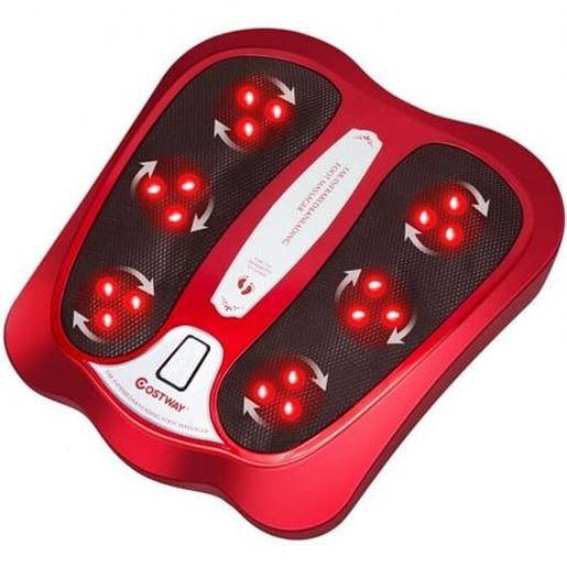 Foto de Shiatsu Heated Electric Kneading Foot and Back Massager-Red - Color: Red