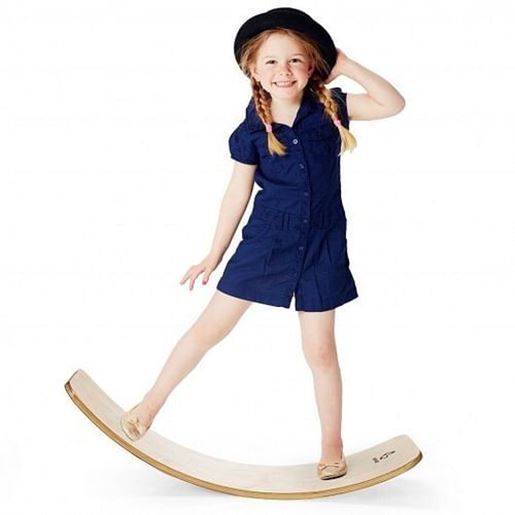 Picture of 12 Inch Wooden Wobble Toy Balance Board-Natural - Color: Natural