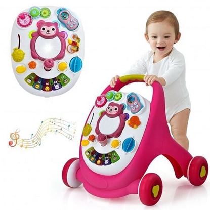 Picture of Sit-to-Stand Toddler Learning Walker with Lights and Sounds-Pink - Color: Pink