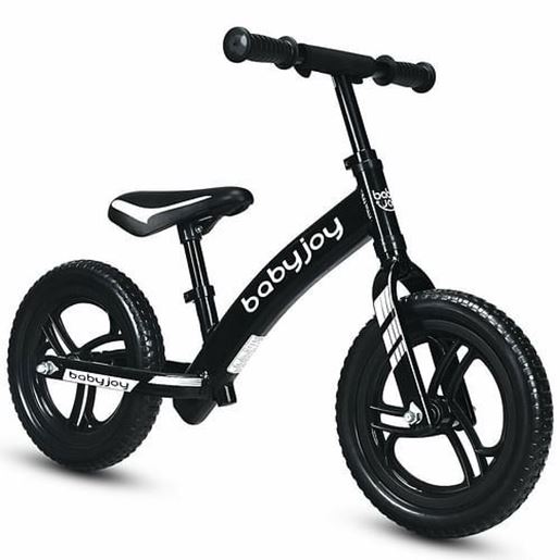 Picture of 12 Inch Kids No-Pedal Balance Bike with Adjustable Seat-Black - Color: Black