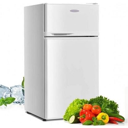 Picture of 2 Doors Cold-rolled Sheet Compact Refrigerator-White - Color: White