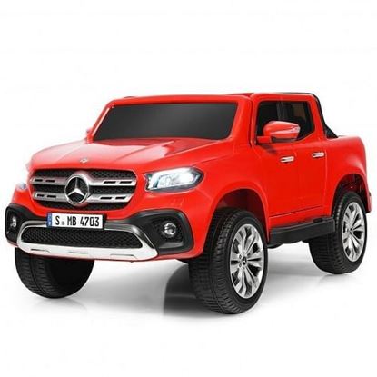 Picture of 12V 2-Seater Kids Ride On Car Licensed Mercedes Benz X Class RC with Trunk-Red - Color: Red