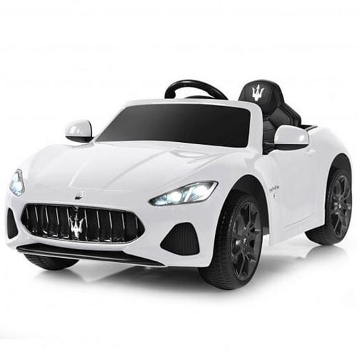 Picture of 12V Kids Ride On Car Licensed Maserati GranCabrio with Remote Control-White - Color: White