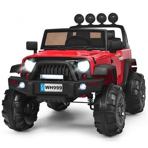 Picture of 12V Kids Spring Suspension Ride On Truck-Red - Color: Red