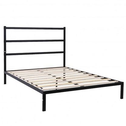 Picture of Twin/Full/Queen Size Metal Bed Platform Frame with Headboard-Full Size - Size: Full Size