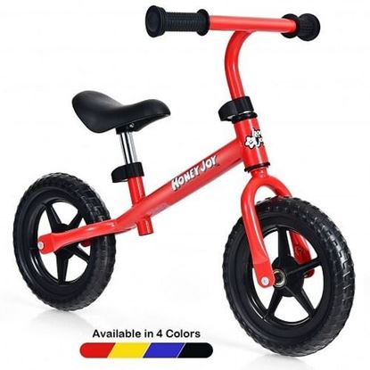 Picture of Kids No Pedal Balance Bike with Adjustable Handlebar and Seat-Red - Color: Red