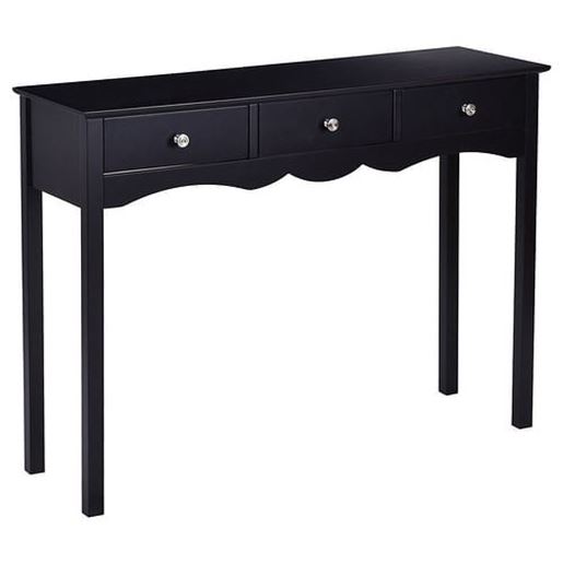 Picture of Hall table Side Table w/ 3 Drawers-Black - Color: Black