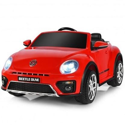 Picture of 12V Licensed Volkswagen Beetle Kids Ride On Car with Remote Control-Red - Color: Red