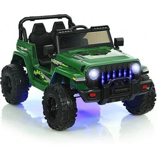 Picture of 12V Kids Ride-on Jeep Car with 2.4 G Remote Control-Green - Color: Green